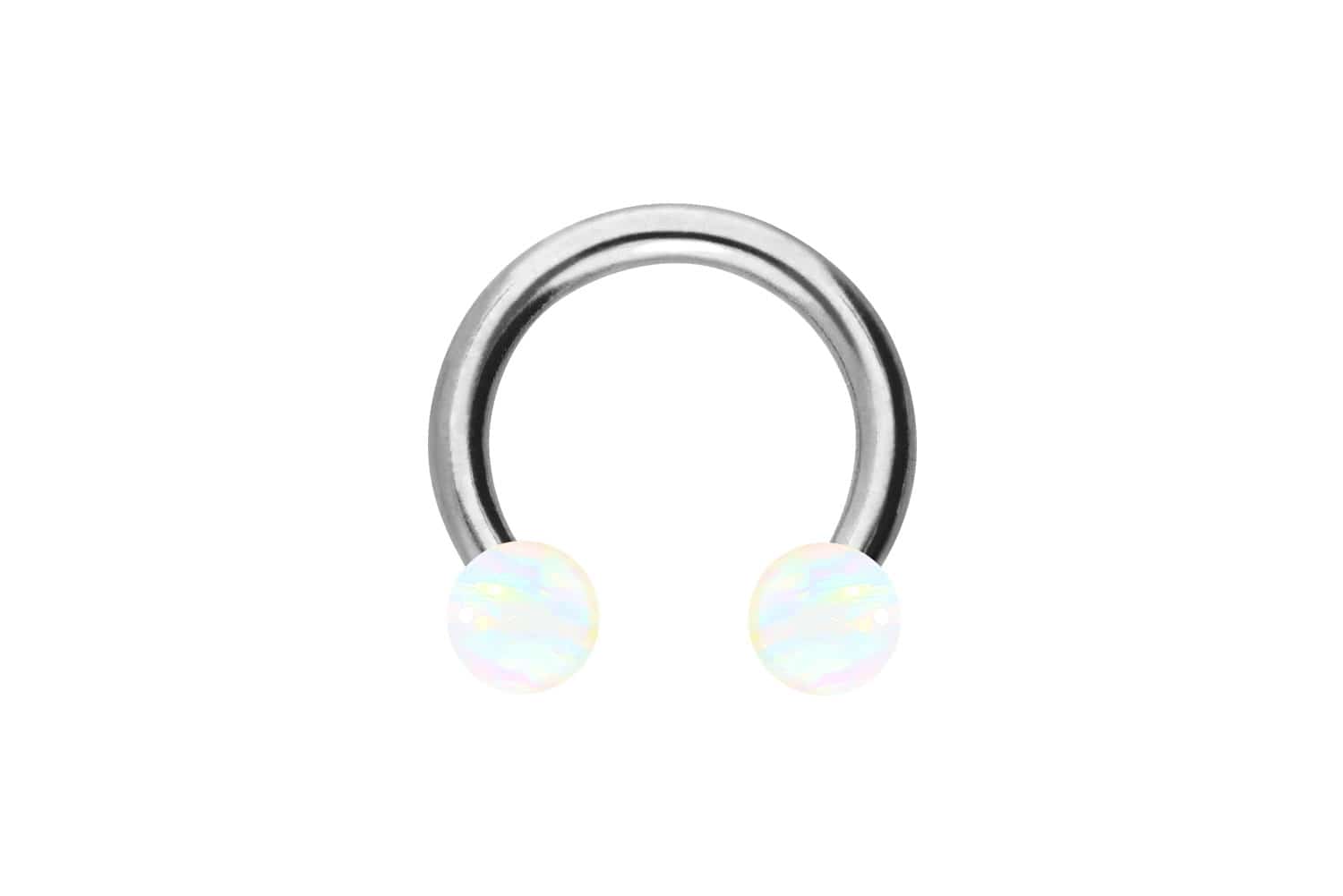 Titan Hufeisenring Piercing SYNTHETISCHE OPALE